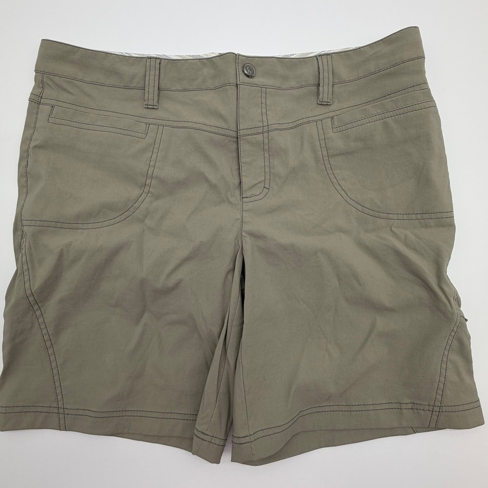 Athleta Women Olive Green Hiking Shorts Size 16 Stretch Nylon 739410 Trekking